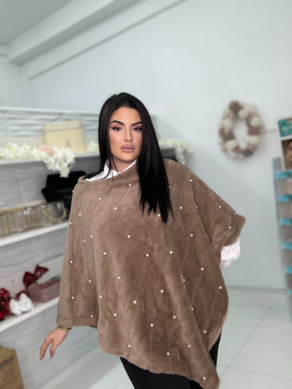 ALL MINE PONCHO | PEARLS & VELVET | PURRO