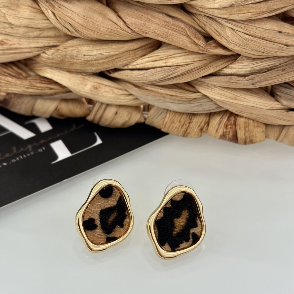 LEO MINI SUEDE EARRINGS GOLS | S.STEEL