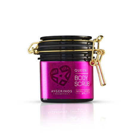AVGERINOS COSMETICS BODY SCRUB 250ml QUEEN | Απολέπιση σώματος με κόκκους ζάχαρης & άρωμα που θυμίζει τσιχλόφουσκα.