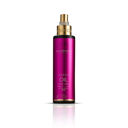AVGERINOS COSMETICS HANDS & BODY OIL 150ml QUEEN | Πολυχρηστικό ξηρό λάδι για ενυδάτωση & θρέψη με άρωμα που θυμίζει τσιχλόφουσκα.
