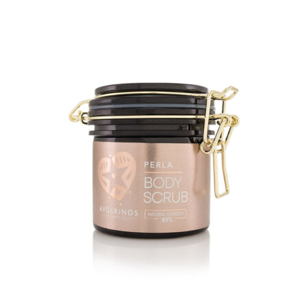 AVGERINOS COSMETICS BODY SCRUB 250ml PERLA | Απολέπιση σώματος με κόκκους ζάχαρης & άρωμα κομψότητας.