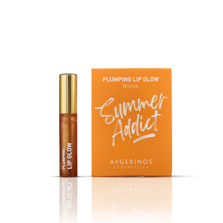 AVGERINOS COSMETICS SUMMER ADDICT PLUMPING LIP GLOW | Lip gloss με glitter και αντηλιακή προστασία για τα χείλη.