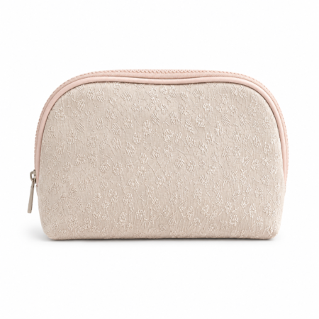 ROSE BLOOM MAKEUP BAG IVORY & PINK
