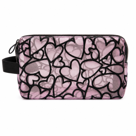 LOVE OBSESSION  MAKEUP BAG BLACK & ROSE