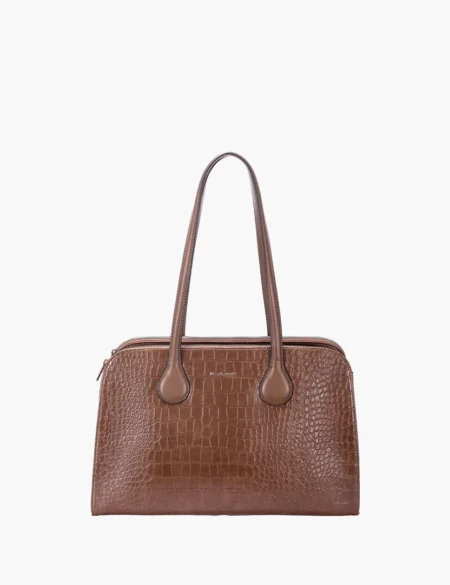 DAVID JONES PARIS | ROSALIA CROCO TOTE BAG CAMEL