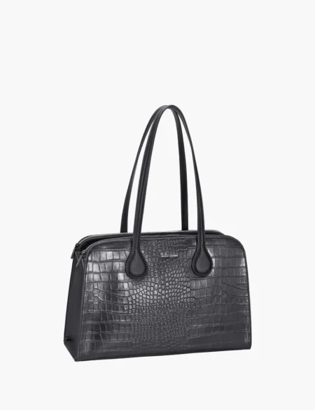 DAVID JONES PARIS | ROSALIA CROCO TOTE BAG BLACK