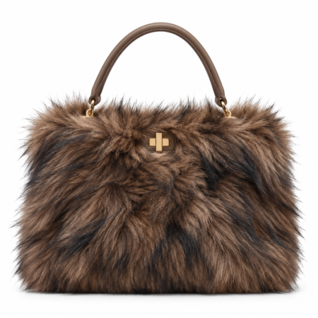 Valentino Creations Furry Affair Shoulder & Cross bag | Caramel coffee