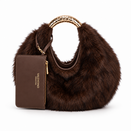 Valentino Creations Furry Desire Hand & Cross bag | Dark brown