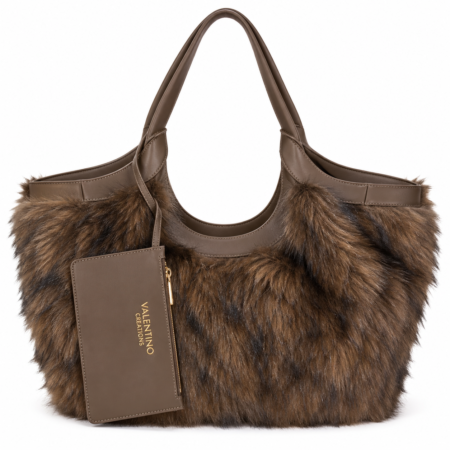 Valentino Creations Furry Obsession Shoulder bag | Caramel coffee