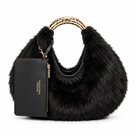 Valentino Creations Furry Desire Hand & Cross bag | Black