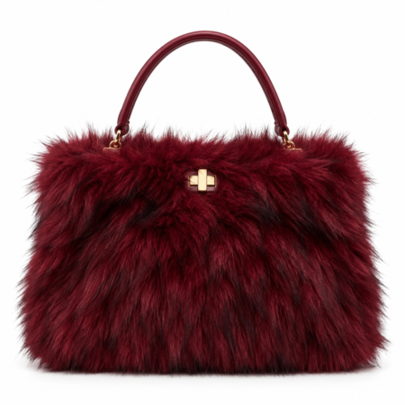 Valentino Creations Furry Affair Shoulder & Cross bag |  Bordeaux